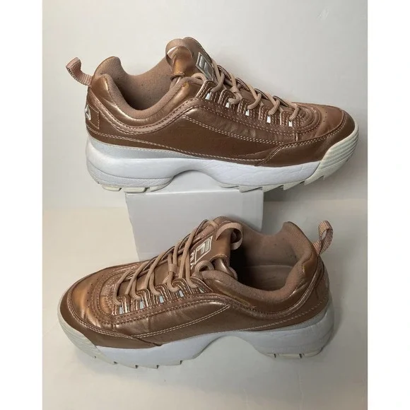 Fila Disruptor II Premium Rose Gold Chunky Trainers US 9.5 UK 7 5FM00040-063 - Picture 6 of 14